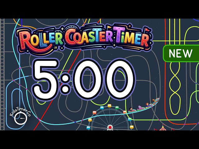 5 Minute Timer for Kids Classroom | Roller Coaster Visual Timer 🎢
