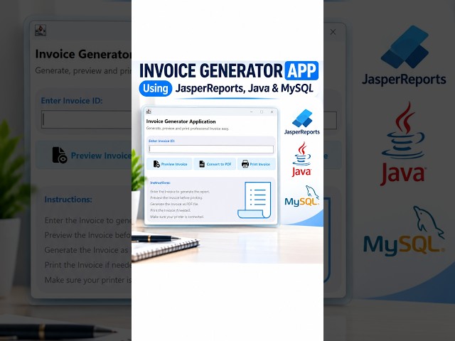 Invoice Generator Using JasperReports, MySQL & Java Swing #jasperreports #excel #java