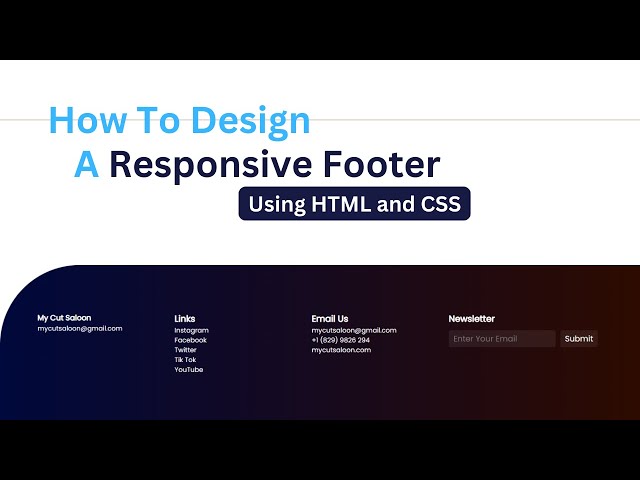 How to design a responsive footer using HTML and CSS | With Sourcecode | Bluebace