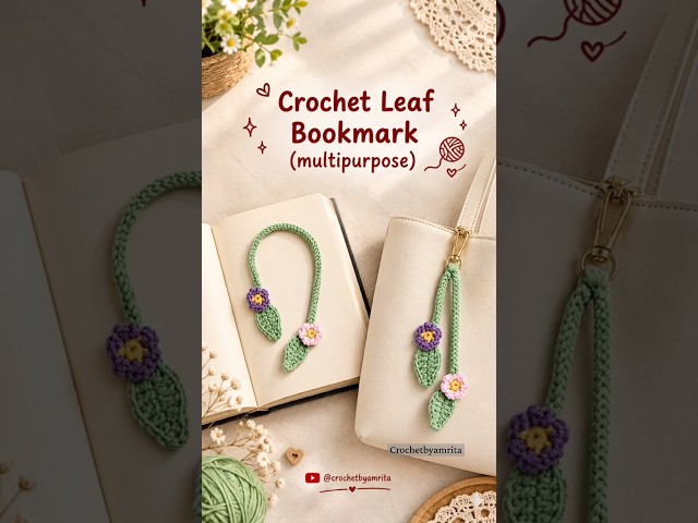 Let’s learn this leaf 🍃 book marker ( multipurpose) in easy for beginners 😍
