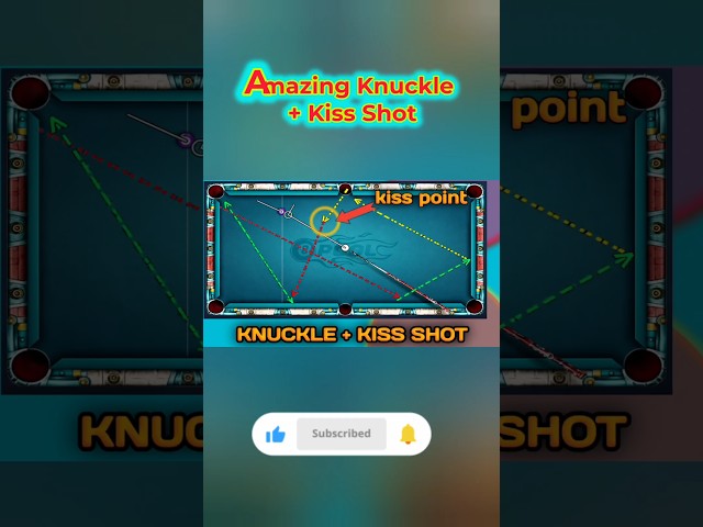 Amazing Knuckle + Kiss Shot  #8bp #trickshots #8ballpool #8ballpooltipsandtricks #8ballpoolvideos