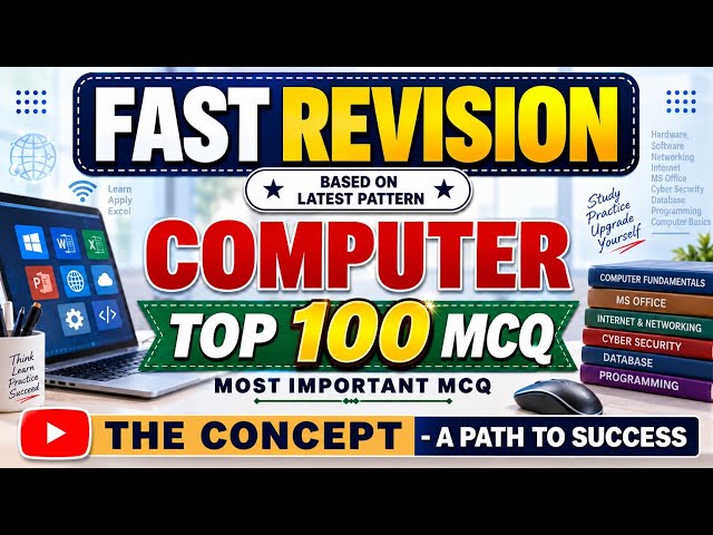Most Important Computer MCQs || Fast Revision of Top 100 Most Important Computer MCQs