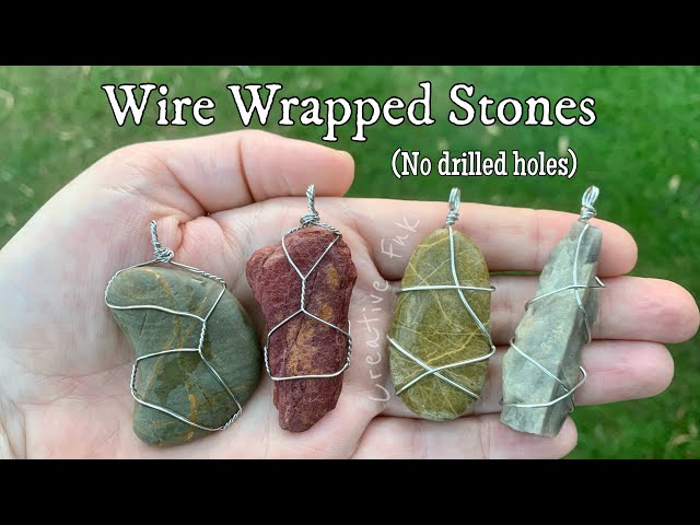 Wire wrapping stones - beginners. 2 x simple designs