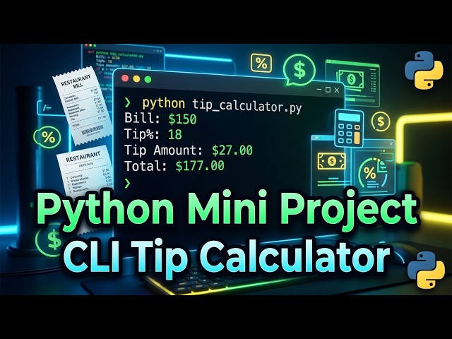 Python CLI Tip Calculator under 3 minutes | Beginner Python Project