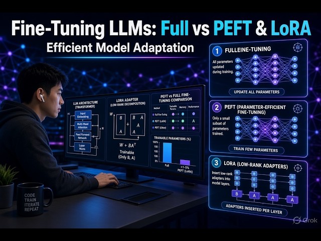 Fine-Tuning LLMs: Full Fine-Tuning vs PEFT & LoRA Explained | Efficient Model Adaptation