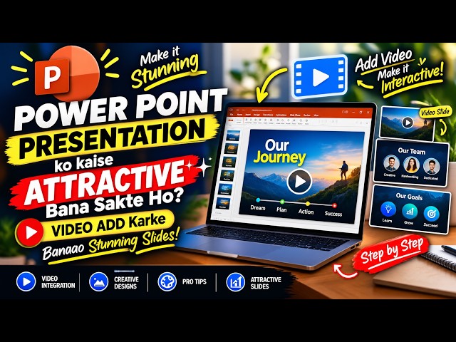 PowerPoint Presentation Ko Attractive Kaise Banaye? 😍 | Video Add Karke Stunning Slides Banaye.
