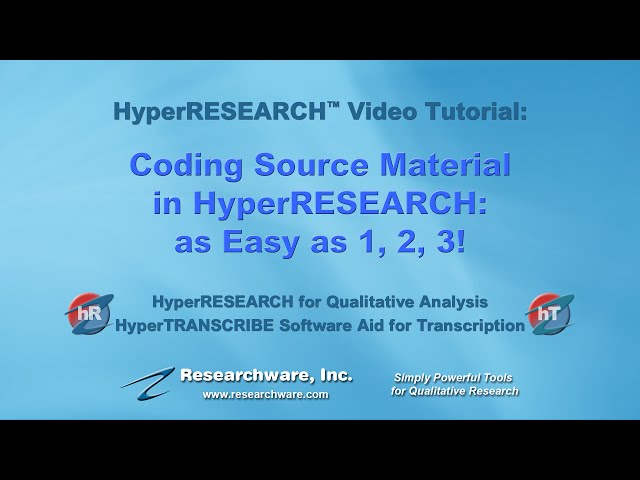 Coding Text in HyperRESEARCH: As Easy As 1 2 3