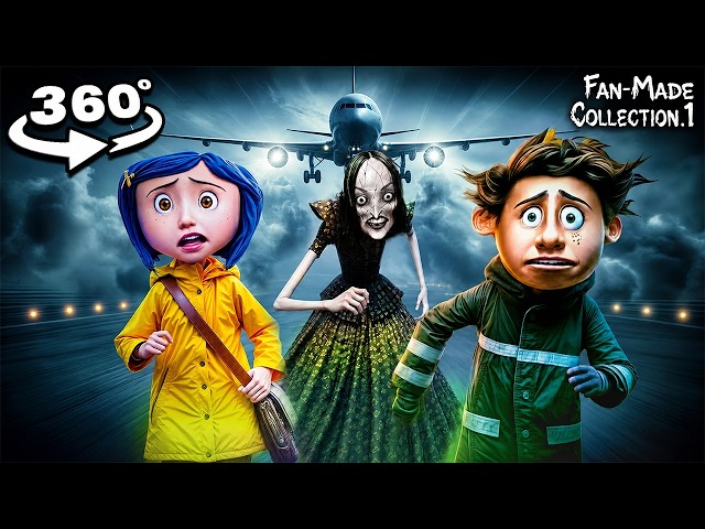 360° Coraline & Wybie: Plane Crash | Fan-Made Movie #1 (Scary VR 360 4K Video)