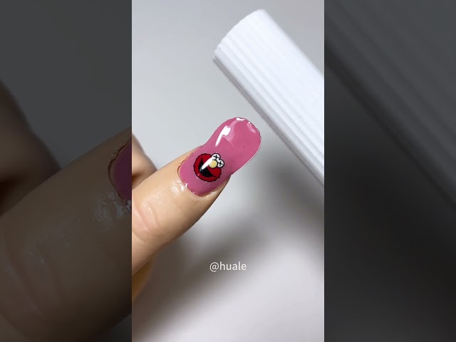 Elmo gel nail stickers#shorts #nailart #gelnail #asmr #fyp #sesamestreet