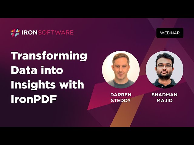 Transforming Data into Insights with IronPDF | Webinar