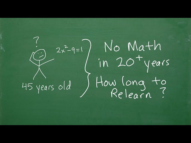 HOW LONG does it take to re-learn MATH as an ADULT?