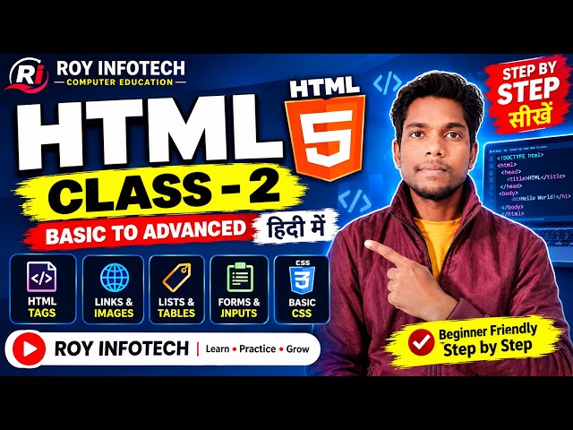 HTML Full Course in Hindi 2026 | HTML Tutorial for Beginners Class 2