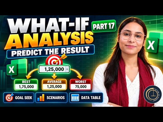 Excel What-If Analysis Explained 🔥 | Goal Seek, Scenario Manager & Data Table | Part 17 COI