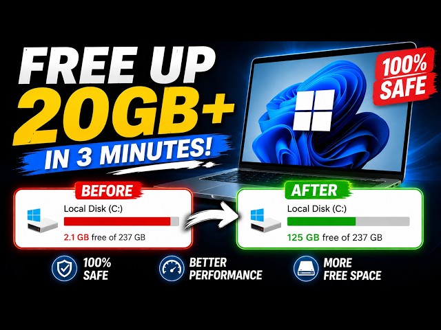 Free Up 20GB+ on Windows 11/10 in 3 Minutes (100% Safe)