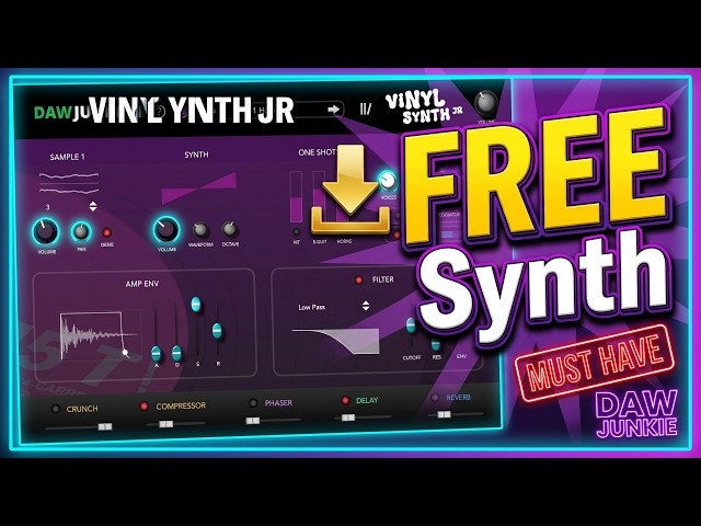 FREE Vinyl Powered Synth VinylSynth Jr by DAW Junkie