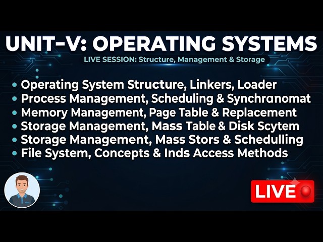 Operating Systems in One Shot 2 | Complete Unit-V Revision LIVE 🔴