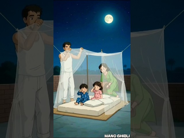 🔥It was a hot summer night... Until the power cut 🌙💡#ghibli #light #shorts