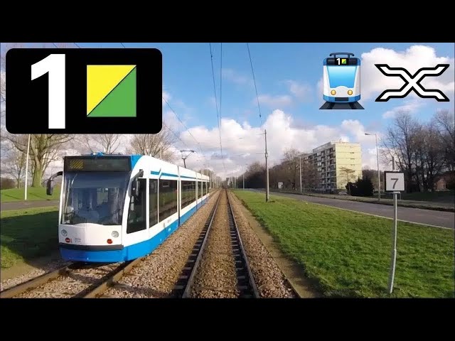 🚊 GVB Amsterdam Tramlijn 1 Cabinerit Osdorp De Aker - Centraal Station Driver's view POV  2018