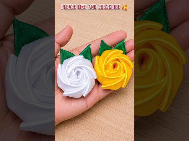 Beautiful Ribbon Flower 🌸 Easy DIY #Shorts