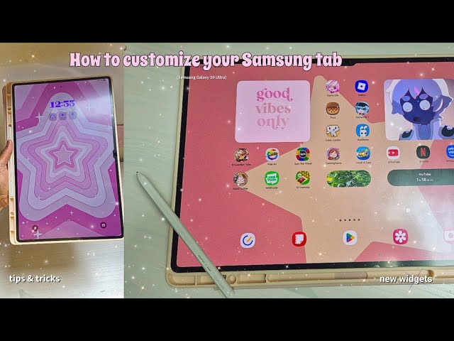 How to customize your Samsung Galaxy tablet 🩷 | tips & tricks | aesthetic homescreen widgets +more✿ฺ
