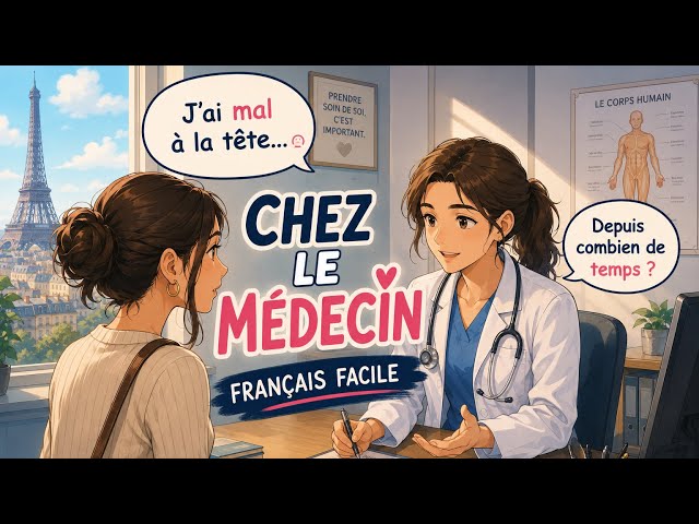  Real French Conversation 🇫🇷 At the Doctor’s Office (A1-A2)