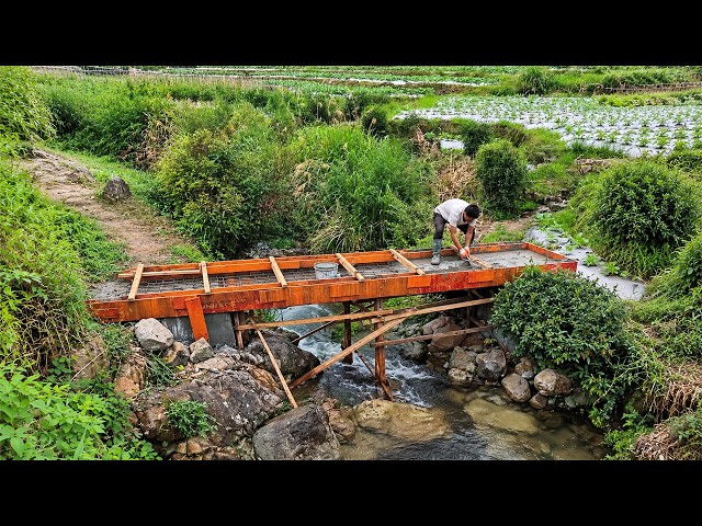 Man Rebuilt Dangerous Rotten Wooden Bridge Into a Solid Concrete Bridge by Hand for Villagers