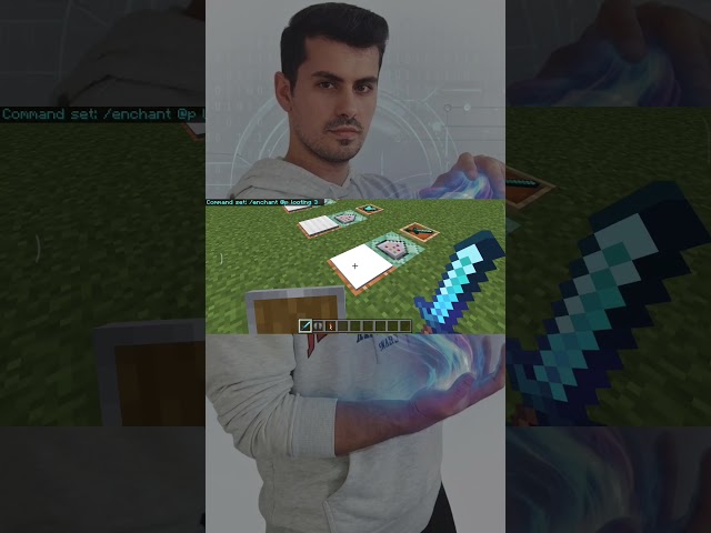 Minecraft tek tuş ile ekipman büyüleme nasıl yapılır #minecraft #minecraftshorts #minecrafttips