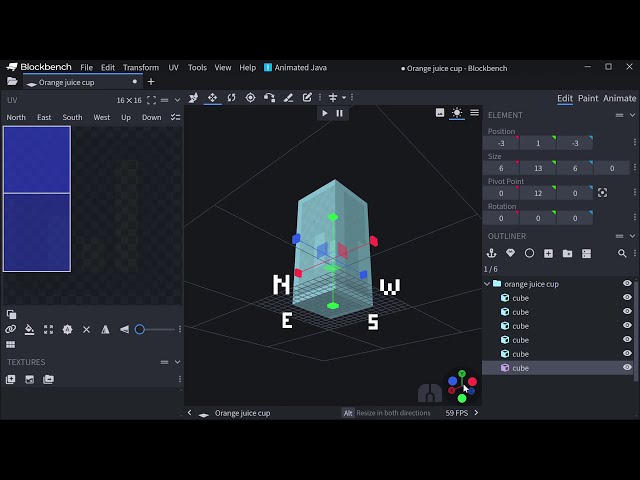 Orange juice cup in blockbench! | Blockbench