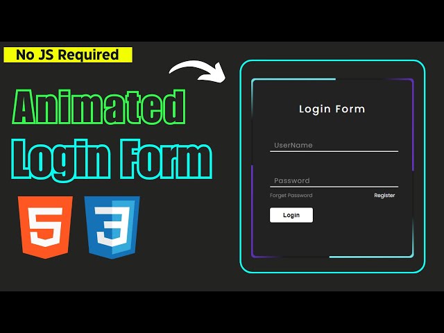 Animated Login Form using HTML & CSS | CSS Mini Project | Modern UI Design