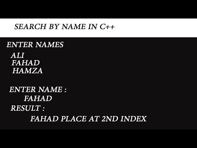 Search by name in c++