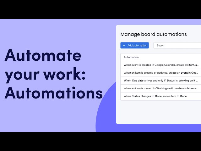 Automate your work: Automations | monday.com tutorials