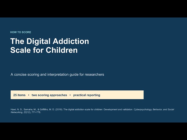 How to Score the Digital Addiction Scale for Children (DASC)