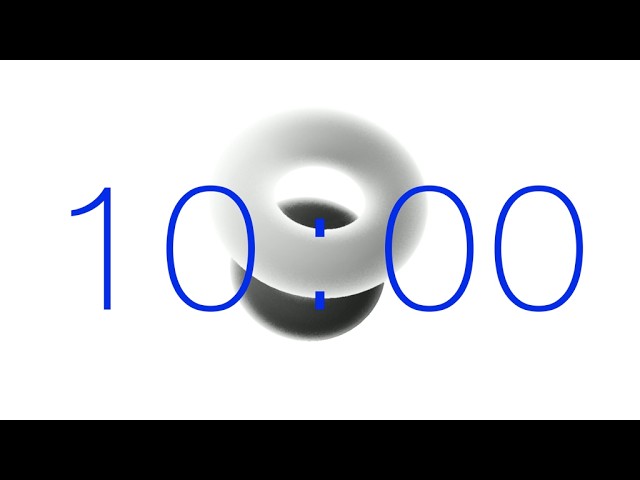 10 Minute Timer - Electronic Music & Minimalist Focus Donut 🍩