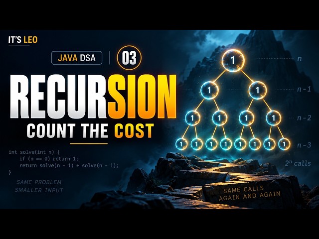Recursion Time Complexity & Recurrence Relations in Java | DSA Course #03