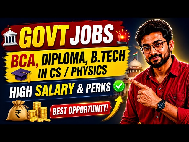 🚨 BCA भी Eligible? 😱 Reputed Institute में Govt Job + High Salary!