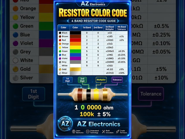 Resistor Color Code – How to Read Resistor Values Easily | Electronics Tutorial