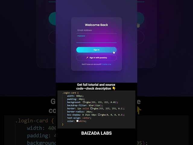 Modern Login Form 🔥 HTML CSS #webdevelopment #html #css