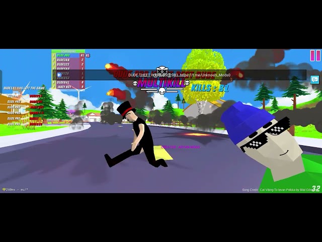 dude theft wars hack two hack in a map and my 81 kills