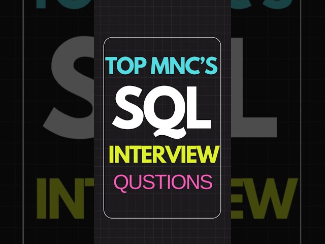 Crack Any SQL Interview with THIS Playlist