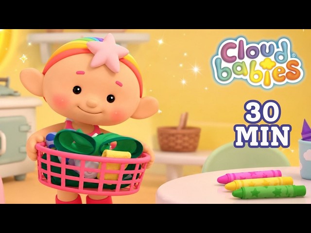 Clean Up Time! 🧽☁️ | Low Stimulation Toddler Show | Cloudbabies
