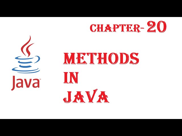 Methods in Java - java tutorial - w3Schools - Chapter 20 - English