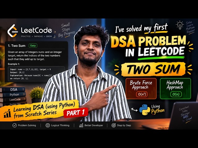 I Solved My First LeetCode Problem! 😱 | Two Sum Explained in Python | DSA Part 1
