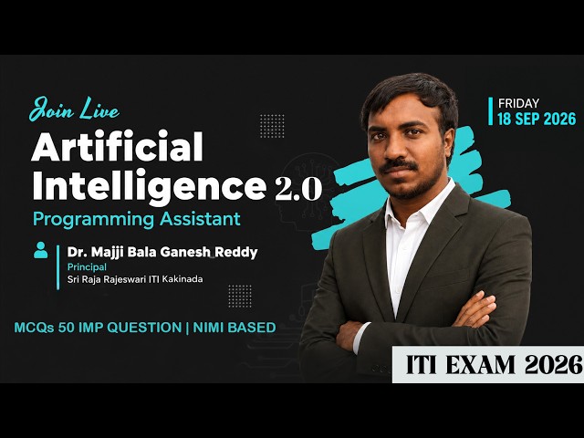 Artificial Intelligence Programming Assistant LIVE 2.0 | 50 Important MCQs | NIMI ITI Exam 2026