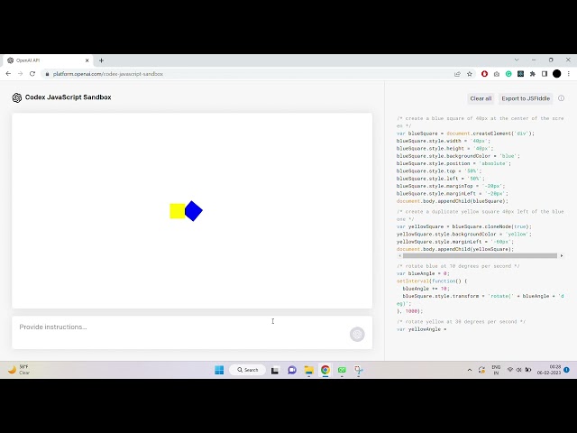 OpenAI Codex Javascript Sandbox tutorial