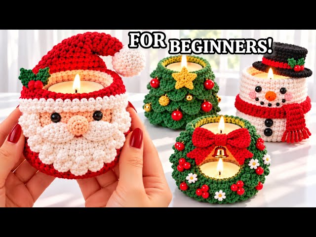 🔥 THIS VIRAL CROCHET CHRISTMAS CANDLE Holder Is a BEST-SELLER! | EASY FOR BEGINNERS 🎄