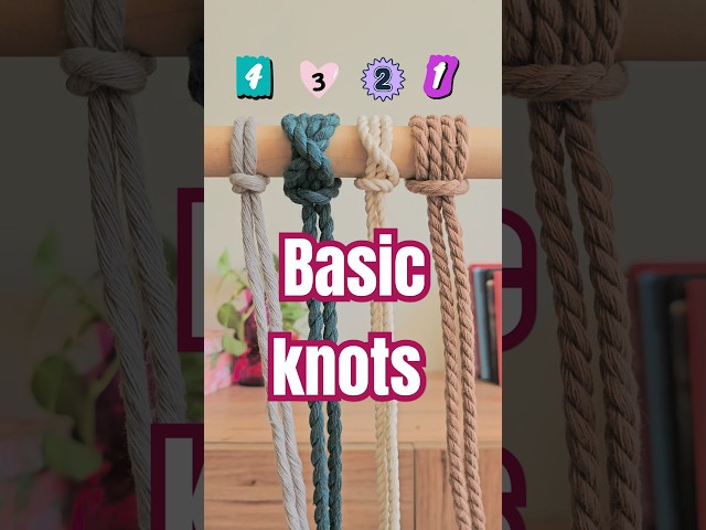 4 Basic Macrame Head Knots | Beginner Tutorial #macrame #macrameknot #diy #macrametutorial #knot