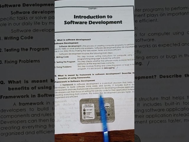 Framework in Software Development | 1st Year Computer Science Chapter 1 | New Syllabus 2025 