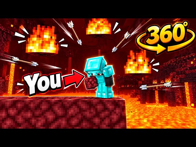 You are Bridging in Nether - Minecraft 360°