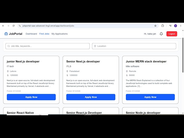 Deploying Next.js SaaS JobPortal on Vercel | Live Deployment | Part 3