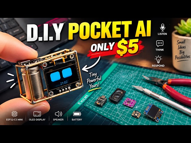 I Built a Tiny Pocket AI Assistant 🤖 | ESP32-C3 Mini AI Project | Electronics ASMR